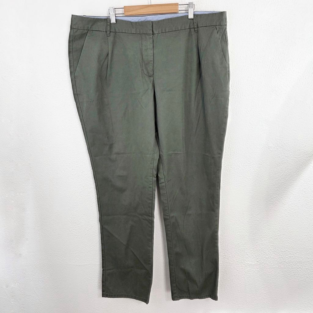 Boden pleat front trousers army green chino pants women's plus size 16